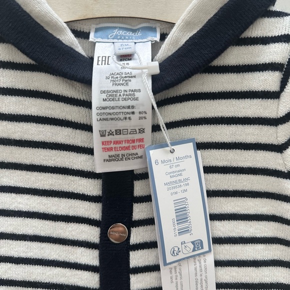 Jacadi Kids Striped Sweater - Navy and White - Picture 3 of 5